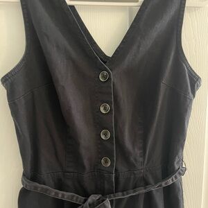 98% Cotton Sleeveless Button-Down Jumpsuit